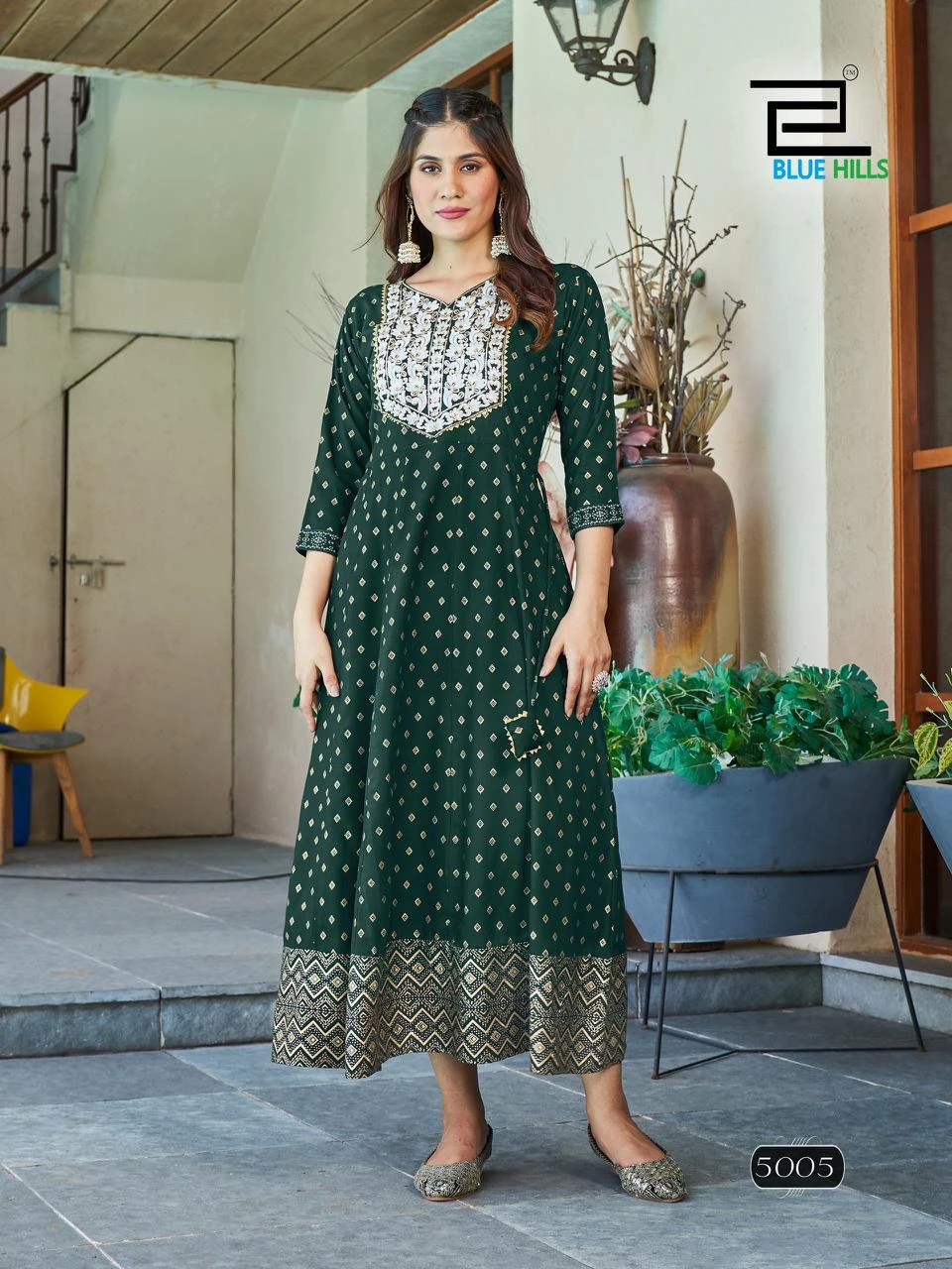 Blue Hills Walkway Vol 50 Rayon 14 Kg Wholesale Anarkali Gown Catalog — Wholesale Kurtis, Blue Hills wholesale from Surat - Gallery Image 7